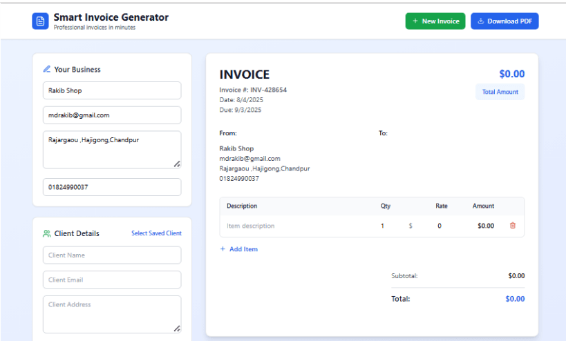 Smart Invoice generator